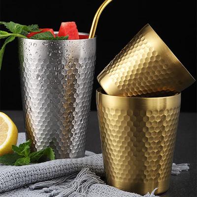 Taza de acero inoxidable 304 de doble pared, taza de café con textura de diamante y martillo, taza de cerveza, tazas de agua, doble pared que evita quemaduras