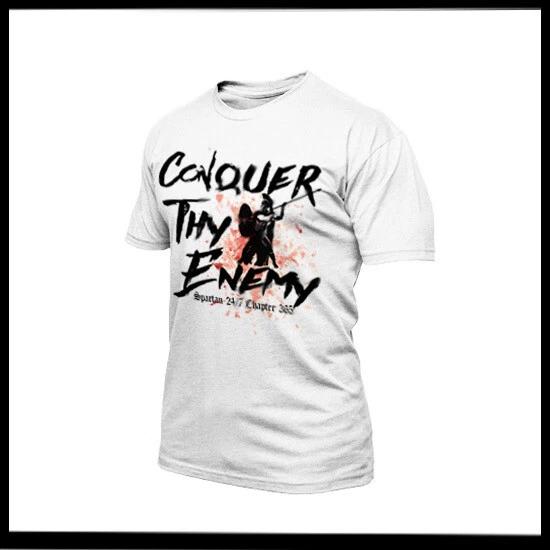 

Military Fitness Gym Motivation T-Shirt Conquer Quote Thai Box Jiu Jitsu Boxing M