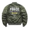 Mens Heavy Embroidery MA-1 Style Pilot Jacket Nylon Outerwear Casual Workwear Lightweight Or Padded Version