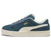 Suede Low Top Skateboard Shoes Men's Dark Blue White 397241-03