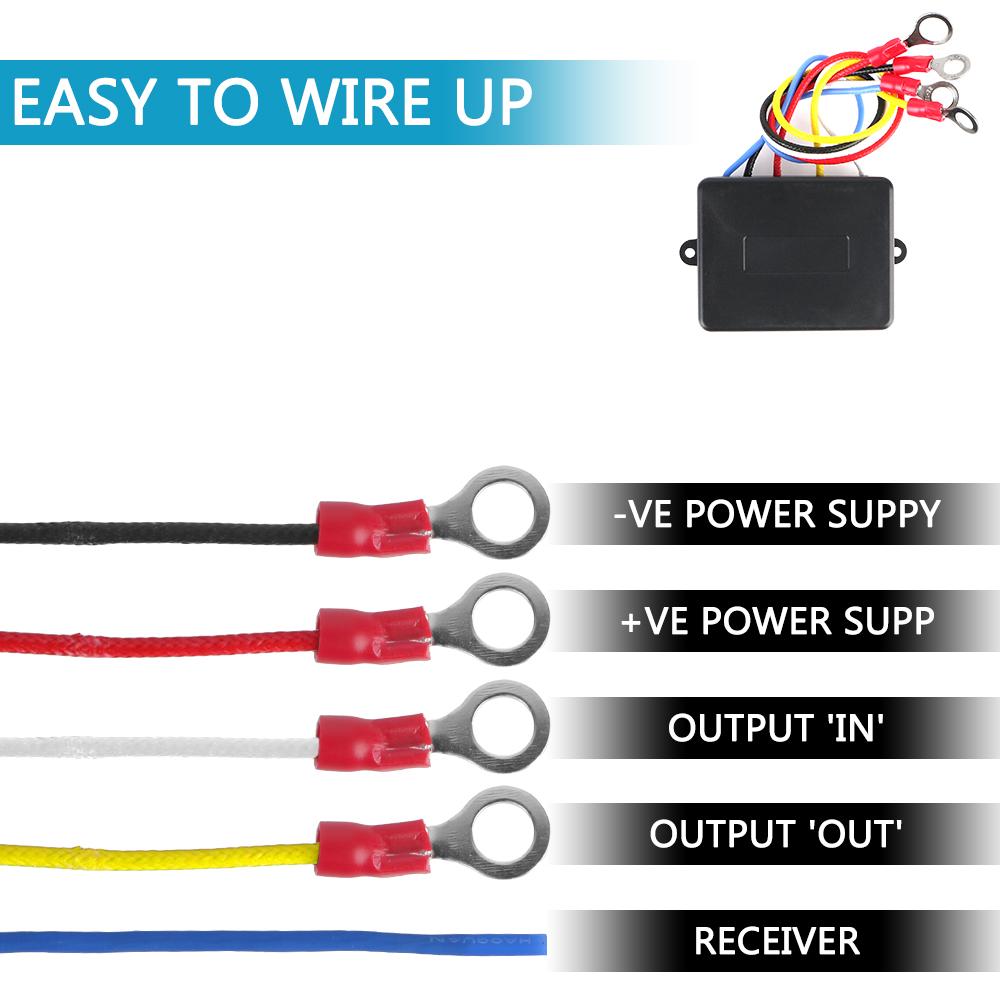 Fernbedienung für Seilwinde, kabelloses Fernbedienungsset für Seilwinde, universell für Jeep, Geländewagen, ATV-Anhänger, kabelloser elektrischer 12-V-24-V-Schalter-Controller