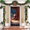 Christmas Door Cover Cute Reindeer Front Door Cover 35x82in Porch Welcome Sign Banner for Winter Holiday Party Photo Backdrop Decor