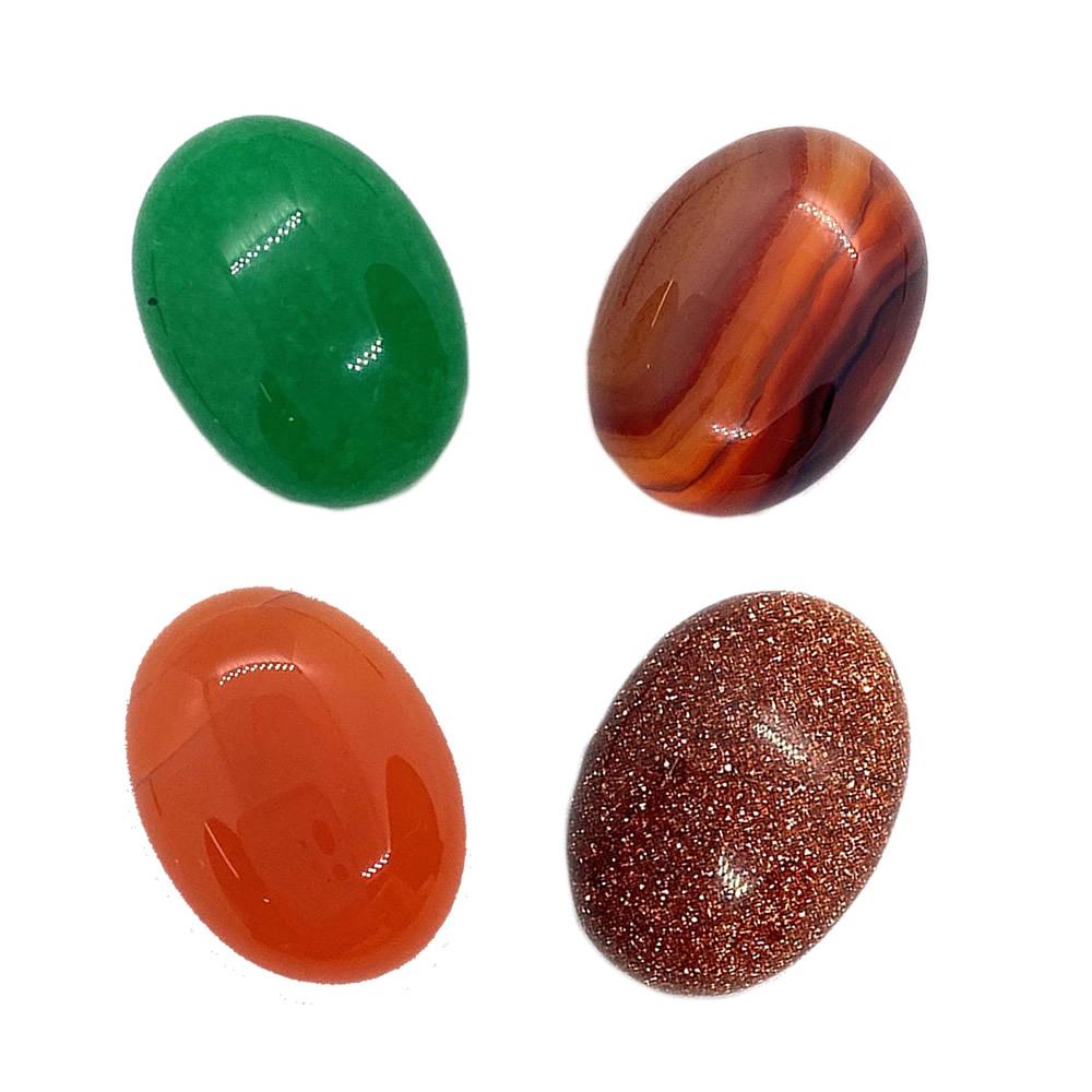 Red Green Ruby Zoisite Opal Cabochon, 18x25mm Flat, Smooth Loose Stone for DIY Jewelry & Accessories
