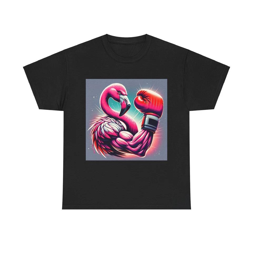 Unisex Adult T Shirt Flamingo Boxing Art Colorful Punch S