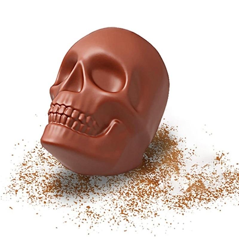 Velká forma na dort lebka 12,6 palce, Silikonová forma lebka pro halloweenské pečení, 3D detailní forma na pečení dortu lebka pro narozeninovou oslavu