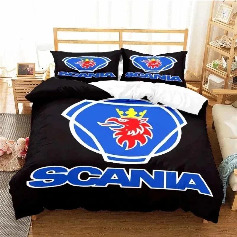 Scanias Truck Logo Bedding Set Boys Girls Twin Queen Size Duvet Cover Pillowcase Bed Kids Adult Fashion Home Textile