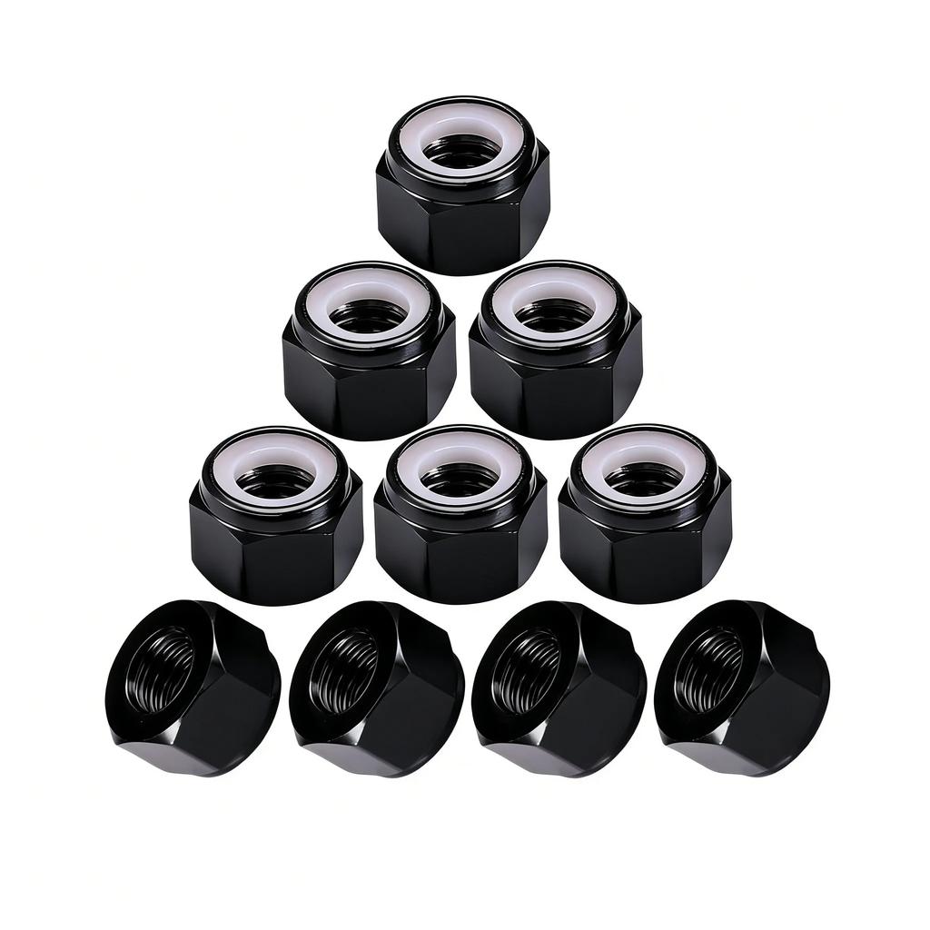 10 Pezzi Dadi autobloccanti con inserto in nylon M2-M5, Dadi esagonali antivibranti in alluminio 6061 per Droni, Applicazioni Automobilistiche ed Elettroniche