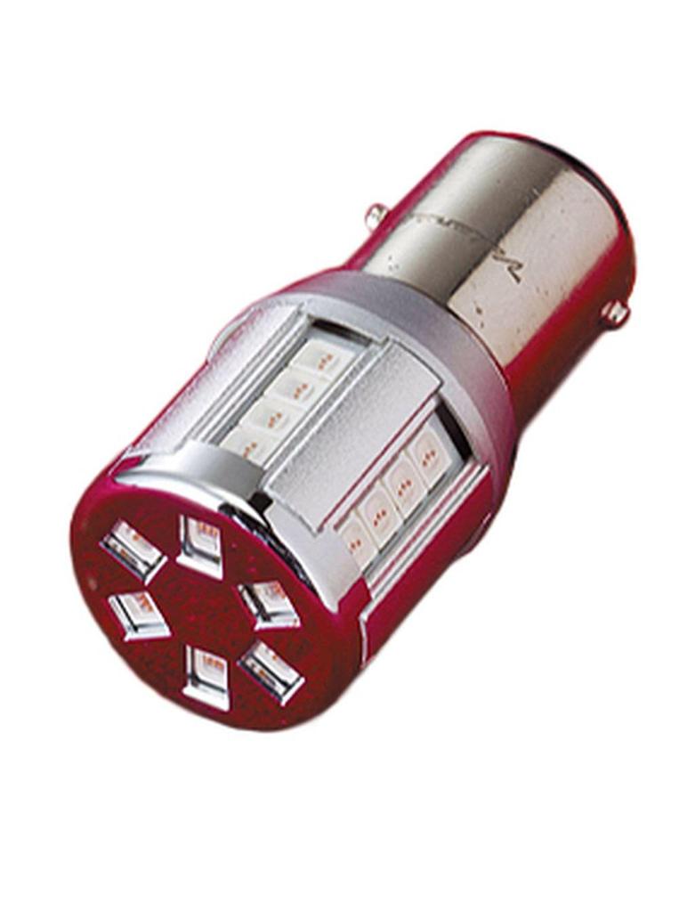 VALENTI Jewel LED Bulb S25 Double Angle Tail Red 1 Piece [Pin 180°] (Motorcycle Lamp/Brake Lamp) M11-S25D-RE