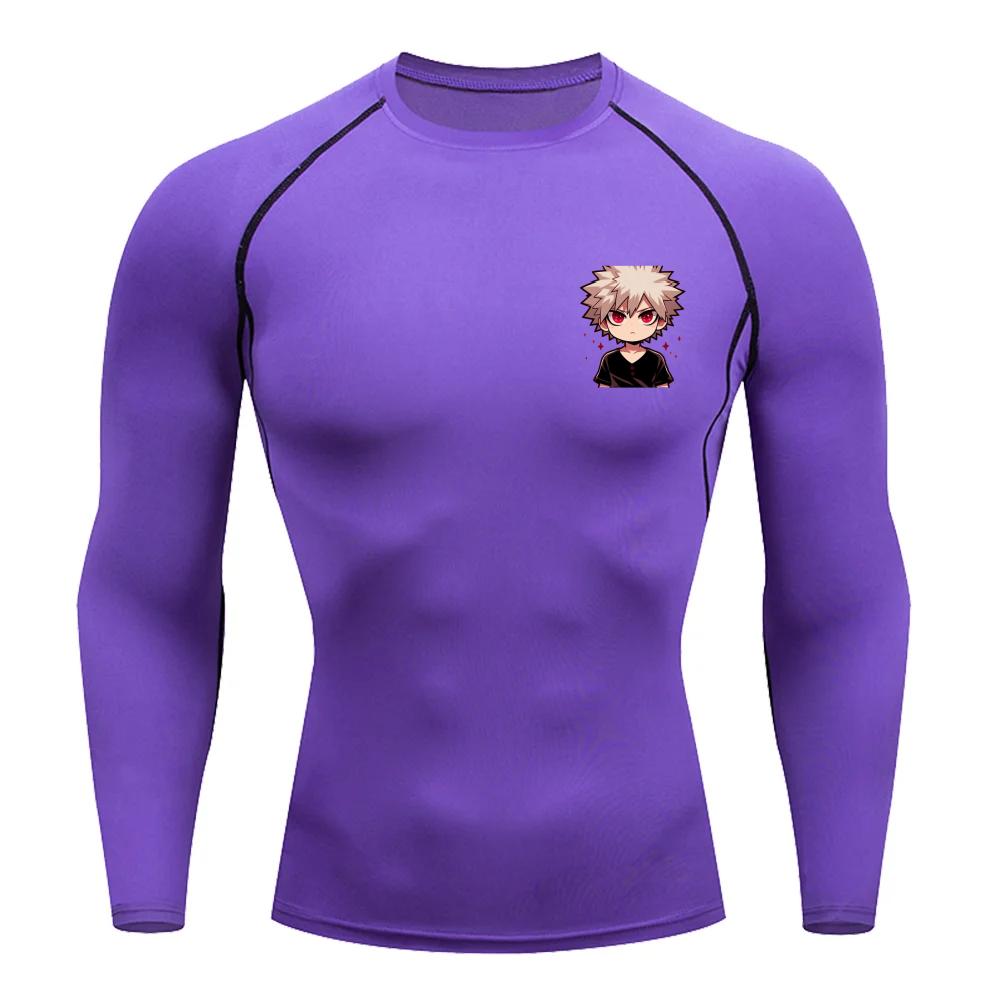 

Кацуки Бакуго Графические компрессионные футболки Мужские для тренировок в зале, бега, Летние спортивные быстросохнущие топы с коротким рукавом, Рашгард XXXL