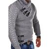 Sweaters Men Pullovers Knitted Full Sleeve Mock Neck Tops Knit Solid Slim Fit Top Splice Casual Regular Autumn Winter 2024