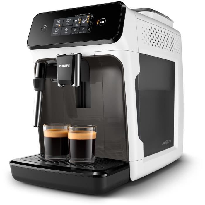 Machine expresso broyeur automatique - PHILIPS - EP1223/00 - Mousseur à Lait Classique - Broyeur Céramique - Blanc et Noir