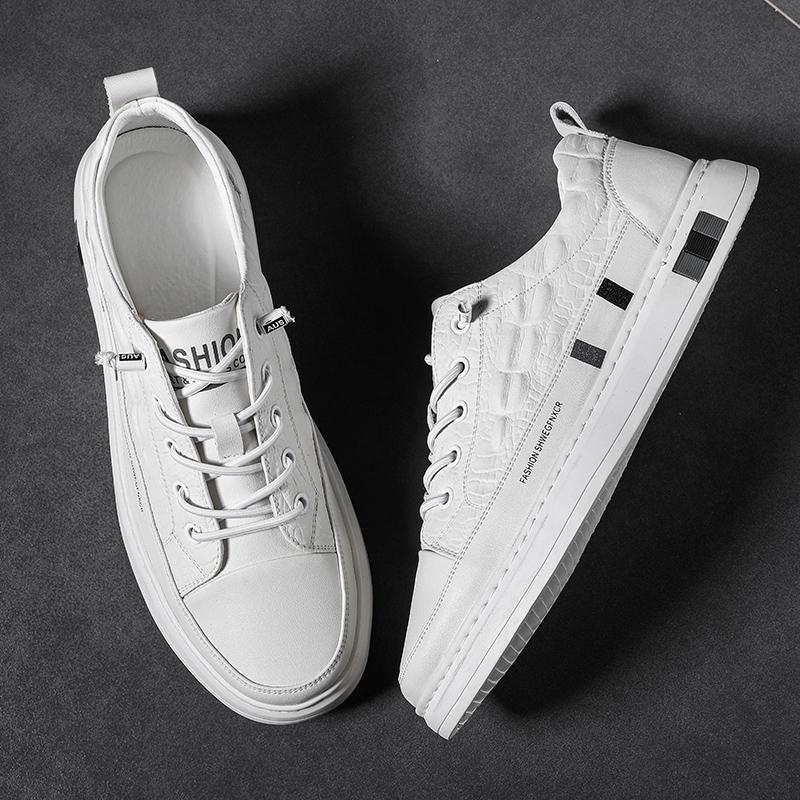 Schuhe Herren Slipper Leichte Lederschuhe Herren Mode Weiße Sneaker Weiche Bequeme Bootsschuhe Herren Sportschuhe Plateau