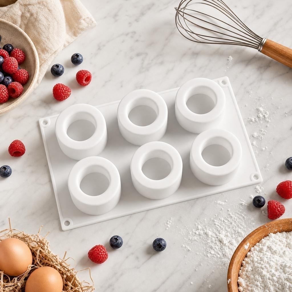 Silicone Cake Mold 6 Cavities Mousse Baking Mold Cartoon Fruit Diamond Heart Shape Flexible Non-Stick Baking Tray for Desserts