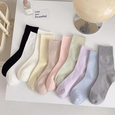 Spring/Summer Breathable Cotton Socks: Thin, Anti-Pilling, Seamless Postpartum Comfort, Solid Color, Casual Fashion