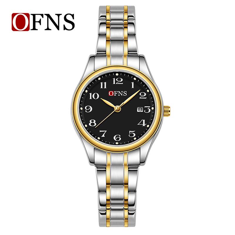 OuFanni Fashion Luminous Quartz Elderly Watch with Large Dial & Calendar
