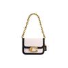 Idol Bag 21 Fashion Logo Canvas And Leather Crossbody Shoulder Bag Small Women Bags Brass Rock-Salt Black CR671-B4WRL