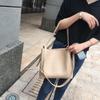 New Fashion Korean and Japanese Style Trendy Solid Color PU Leather Single Shoulder Simple Large Bag Crossbody Handbag for Women