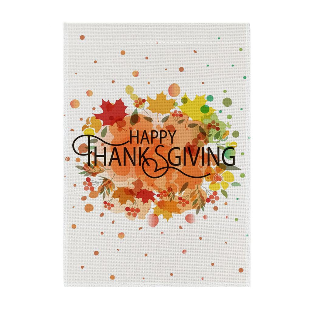 Autumn Garden Decorative Flag 45x30cm Fall Harvest Outdoor Yard Banner with Pumpkin and Leaf Wreath Design for Thanksgiving Seasonal Display