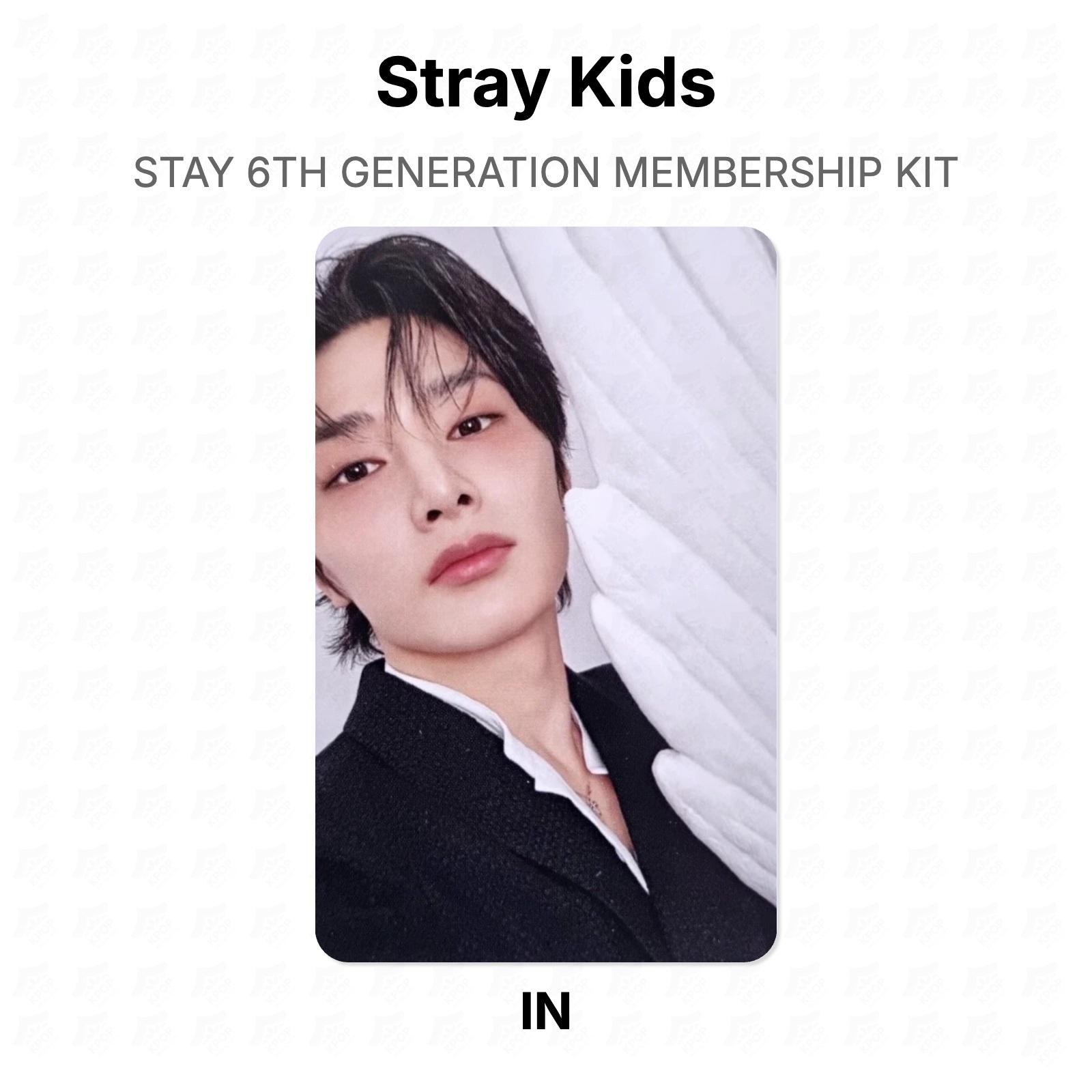 Stray Kids STAY Набор для членства 6-го поколения Официальная фотокарточка I.N white
