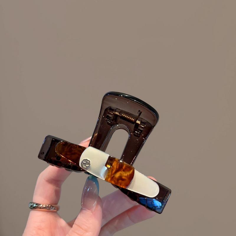 Vintage Tortoiseshell Medium Shark Hair Claw Elegant Women Half Updo Back Head Hair Clip Daily Fashion Hair Accessories
