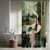 1ks Vtipný Vzor Aligátora Sprchový Závěs Rostlinný Motiv Vana Dělící Závěs Vhodný pro Koupelnovou Dekoraci Polyes