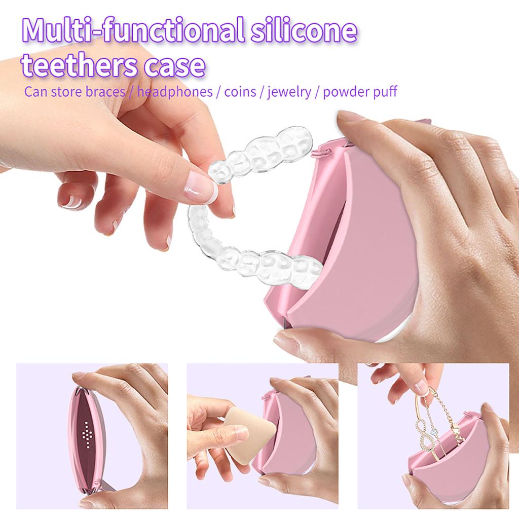 Soft Silicone Orthodontic Retainer Case Denture Storage Vent Box Hole Container Orthodontic Dental Retainer Guard