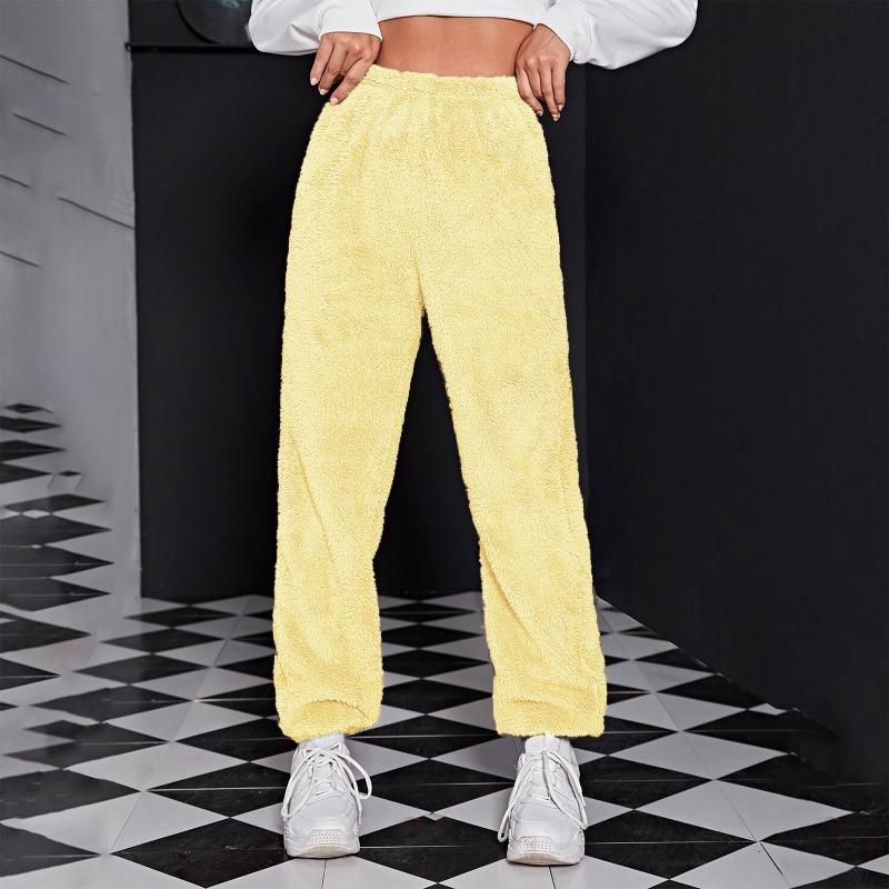 European and American Women's Casual Solid Color Women's Trousers Sports Mao Mao Pants Leg Pants