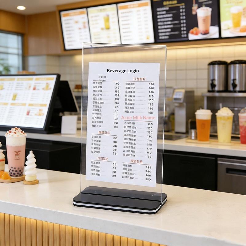 Panel Akrylowy Stojak na Menu Wina Pionowa Dwustronna Ramka na Zdjęcia Przezroczysta A4 A5 A6