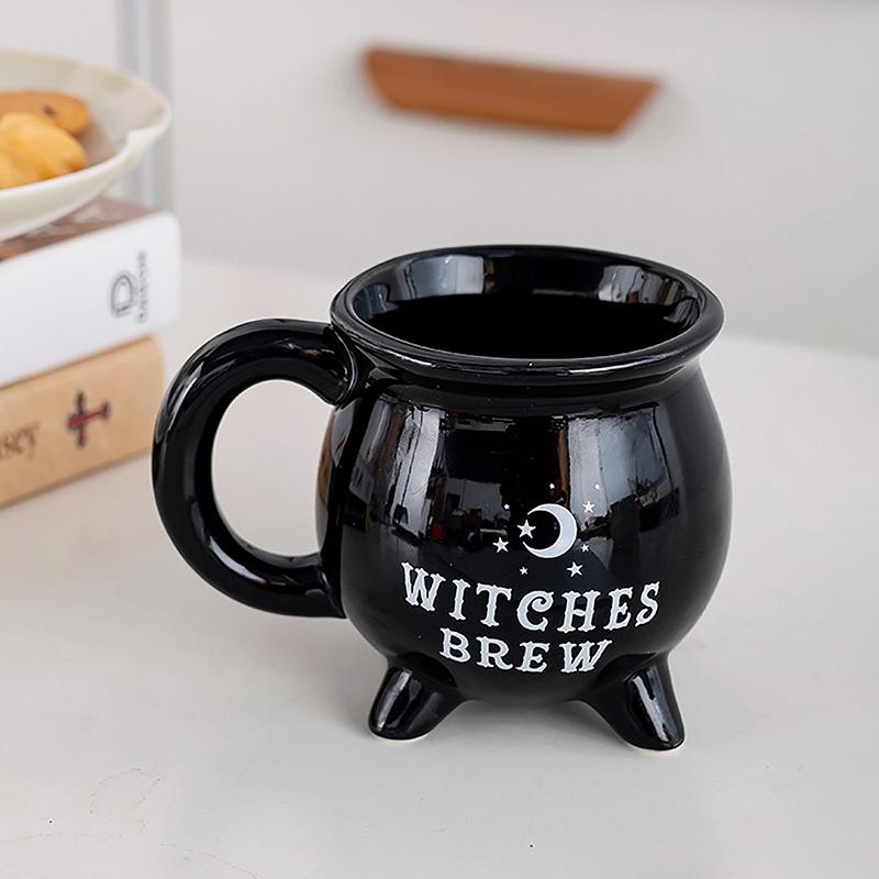 Kreatywne czarownice Brew Kocioł czarownicy Kubek do kawy Czarne ceramiczne kubki do kawy Dekoracja stołu na Halloween