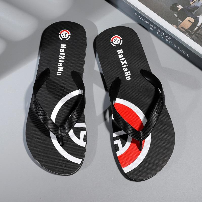 

Flip-flops men s summer personality new soft bottom non-slip pinch foot wear student beach outdoor cool slippers men s 39 чёрный