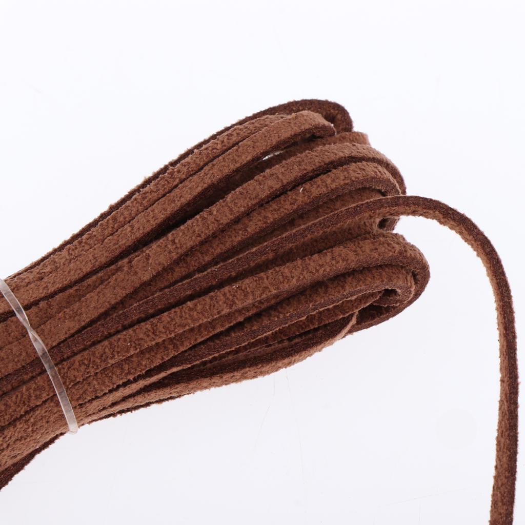 2pcs 3mm Flat Leather Braiding String 5 Yards Dark Brown