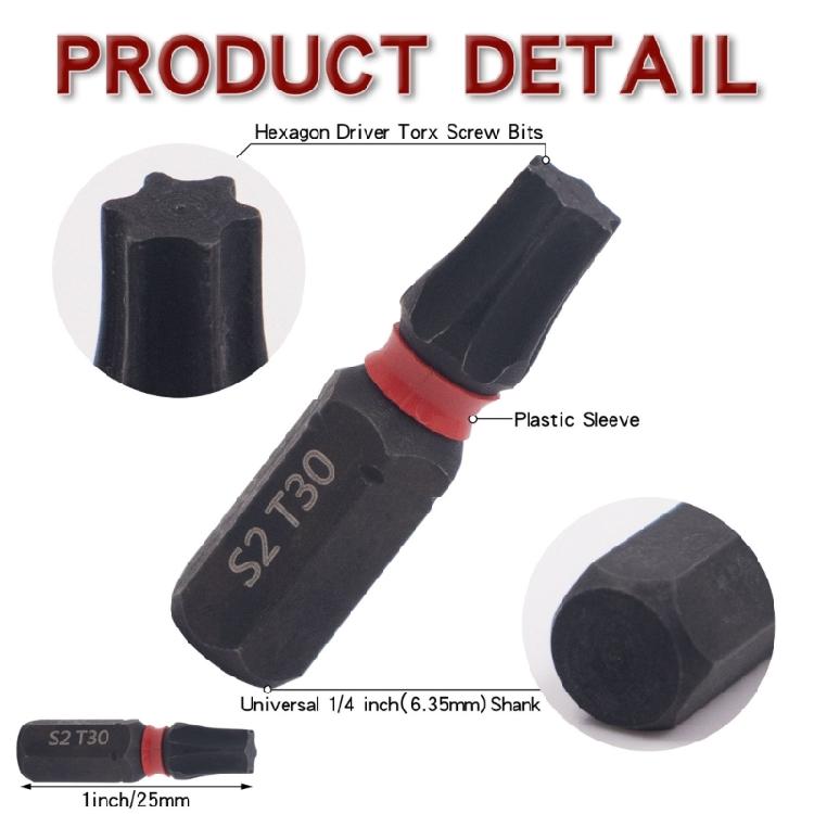 Industrial Strength Steel Torxes Screwdriver Bit 10Pcs Set Corrosion Proof High Torque Performances For Technicians