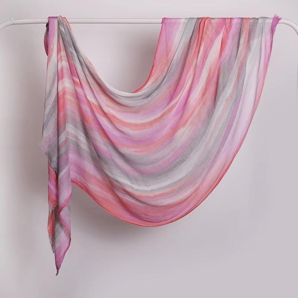 Gradient Tie-Dye Hijab Breathable Cotton Hijab Soft Women Headscarf For Women