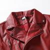 2022 Men's Fashion PU Leather Biker Jacket with Stand Collar - European and American Style