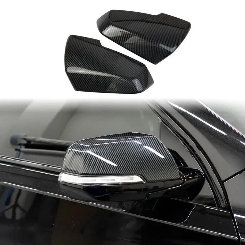 For Chevrolet Traverse 2018    Car Rearview Side Mirror Cover Sticker Wing Cap Exterior Door Case Trim Carbon Fiber