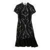 1meter BlackColor Brocade Burnout Velour Fabric Floral Printed Jacquard Fabrics for DIY Cheongsam Dress Clothing