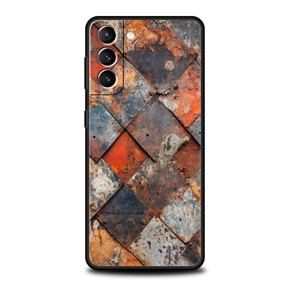 Vintage Industrial Style Rusty Phone Case Cover for Samsung Galaxy S25 S24 S23 S22 S20 S21 FE Ultra S25Edge S10 Plus 5G Soft TPU