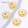 18K Gold Plated Flat Round Spacer Beads For DIY Bracelet Necklace Jewelry Making Supplies,Metal Separator Beads