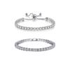 Elegant 4mm Zircon Adjustable Tennis Bracelet Set