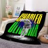 1Pc Charles Oliveira Print Flannel Blanket, High Quality Comfortable for All Seasons, Warmth and Comfort, Perfect for Christmas Gifts