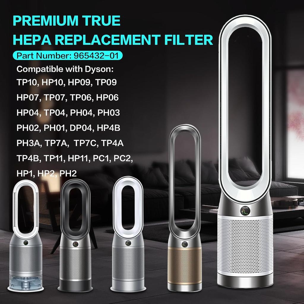 Filtro Combinato H13 HEPA + Carbonio a 360° per Dyson HP1 PC1 PC2 TP10 HP10 HP09 TP09 HP07 TP07 TP06 HP06 PH04 PH03 PH02 PH01 DP04 HP4B
