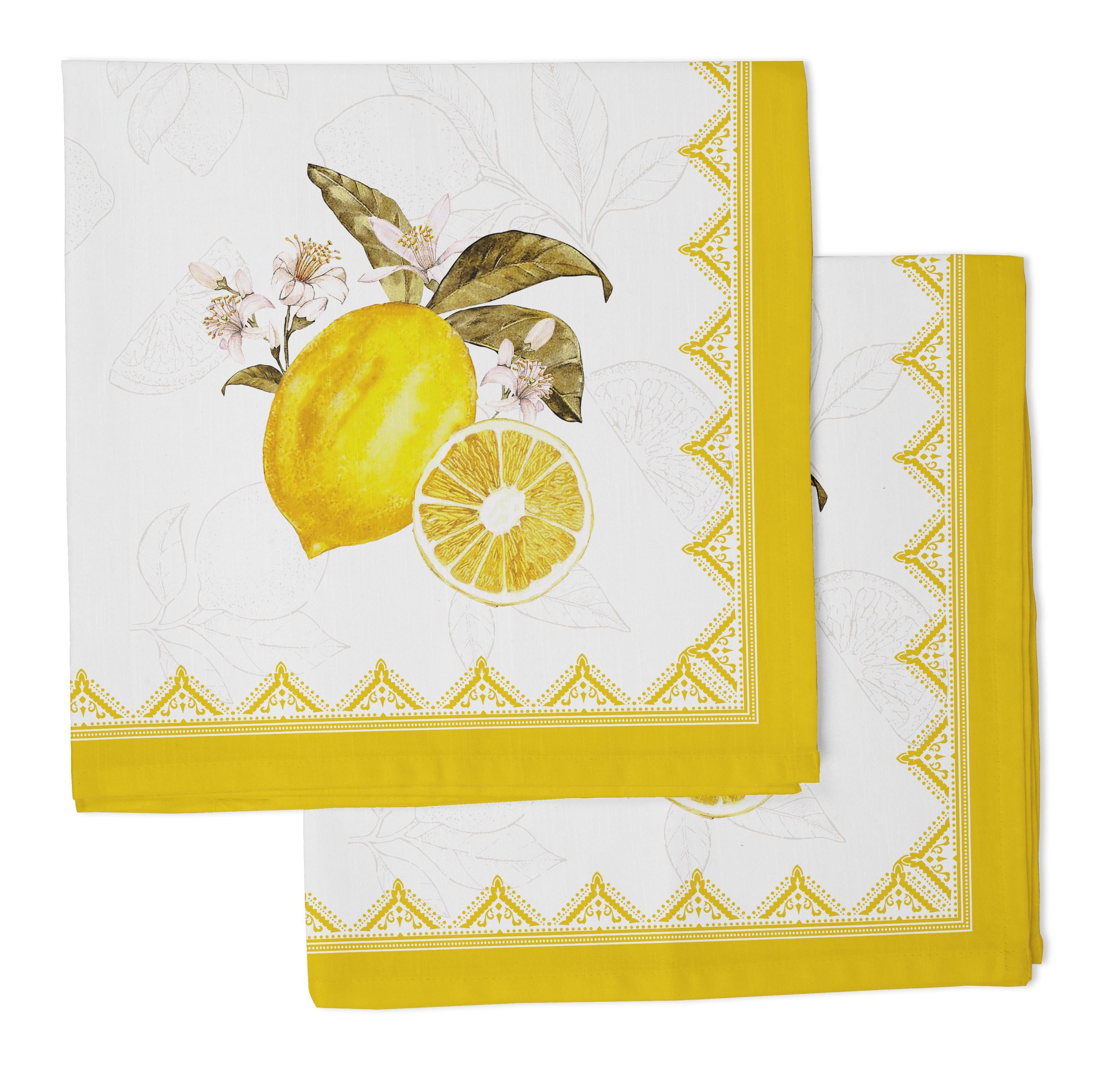 

Vargottam Набір багаторазових серветок з бавовняної тканини з принтом для обіднього столу Luxury Collection Linen Decor 12, 20 X 20 - акварель Set Of 4 жовтий