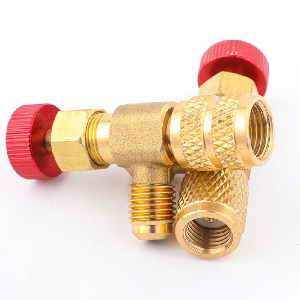 1pc Refrigeration Tool Air Conditioning Safety Valve Charging 1/4" Male/Famale Valves Inch Adapter 5/16" Hose Thread A6N0