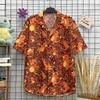 Summer Cute Cartoon Shirts For Men Fashion Harajuku Street Casual Trend Turn-down Collar Men's Lapel Short-sleeved Tops