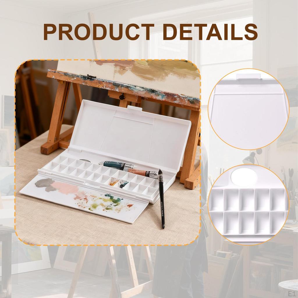 Wasserfarbpalette Tragbares Tablett Leere Wasserfarb-Napfpalette für Reisen