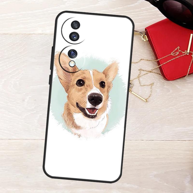 Cartoon Corgi Dog Case For Honor Magic 8 5 6 7 Lite X9a X9b X9c X9d X8b X8c Win RT 50 70 90 200 400 Pro Cover