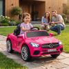 Elektrisches Kinderfahrzeug, 12V, Mercedes-Benz SL500, 3-5 km/h, 2 Motoren, Fernbedienung, Alter 3-5, Pink