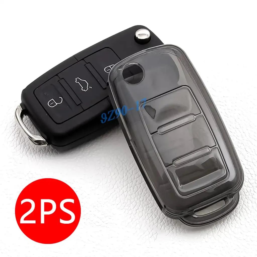 Black Transparent  Key Fob Case Cover Keychain For Vw Volkswagen Golf Mk6 Tiguan Jetta Polo Up! Passat B7 Scirocco Accessory