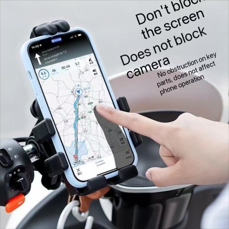 360° Rotatable Bike Phone Holder Shockproof Universal Mount with Secure Non-Slip Grip for Mountain Road Cycling Electric Bicycle