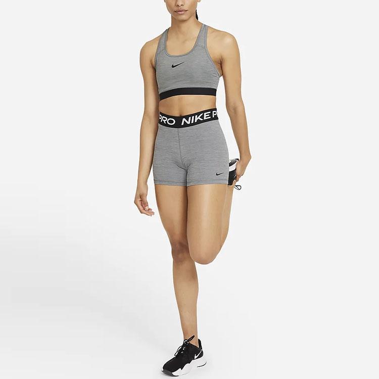 Nike Pro 365 Logo Print High-Waisted Fitted Workout Shorts Women Shorts Smoke-Gray CZ9831-084